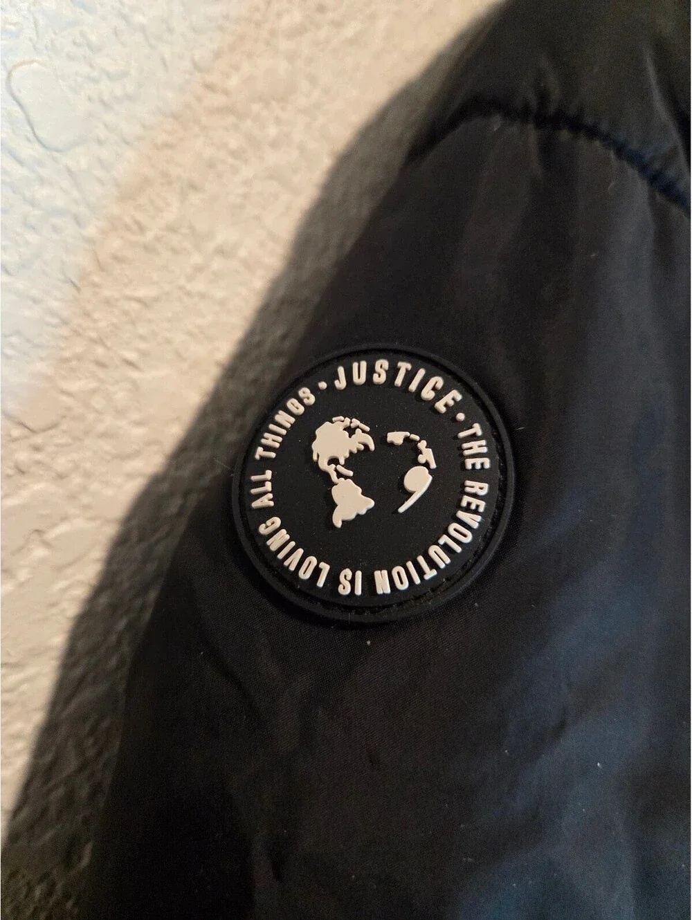 Justice Black Puffer Jacket with Sherpa Lining, Size M (10)